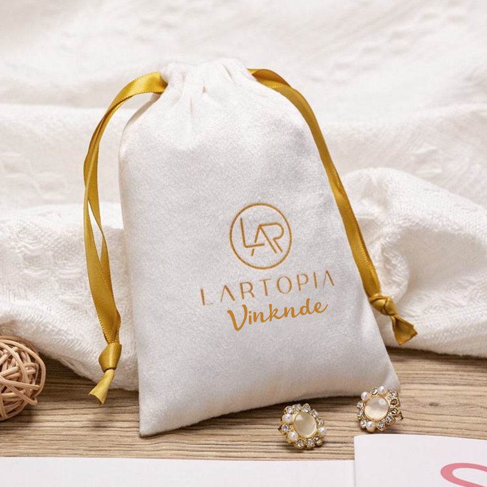 Velvet Jewelry Box - 100Pcs Personalized Logo Velvet Bag 10x15cm