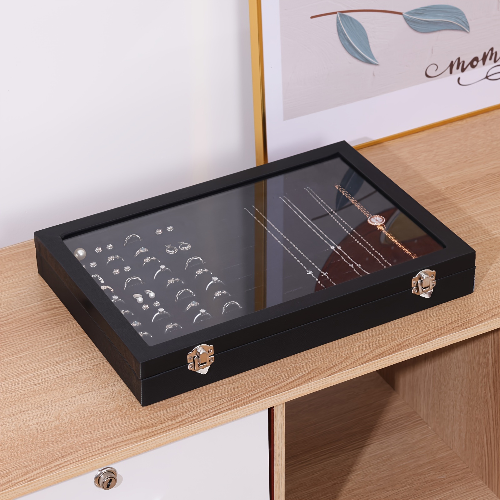 4pcs 100 Slots Ring Organizer  – обзор и цена Velvet Jewelry Box