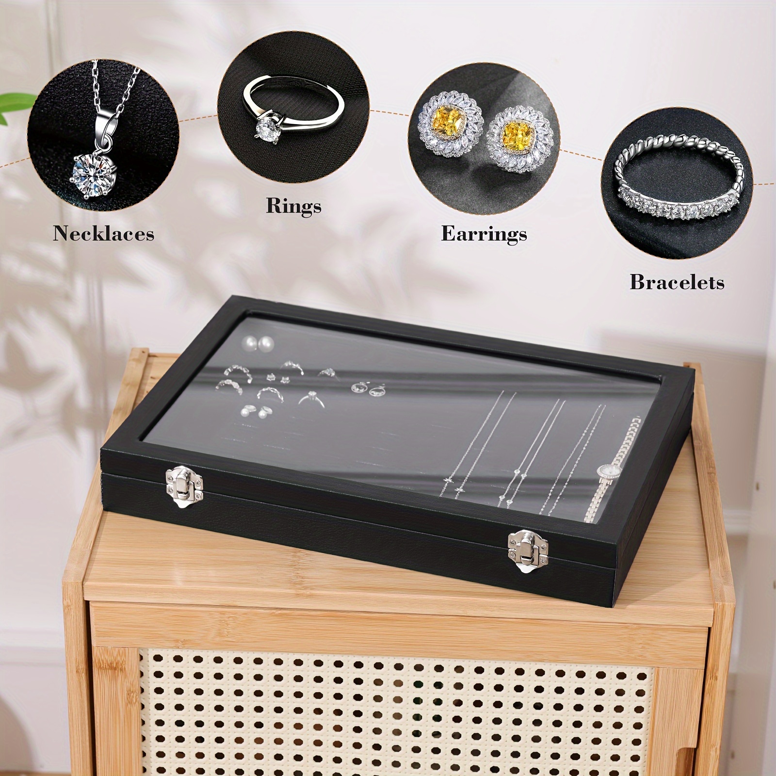 4pcs 100 Slots Ring Organizer  – обзор и цена Velvet Jewelry Box