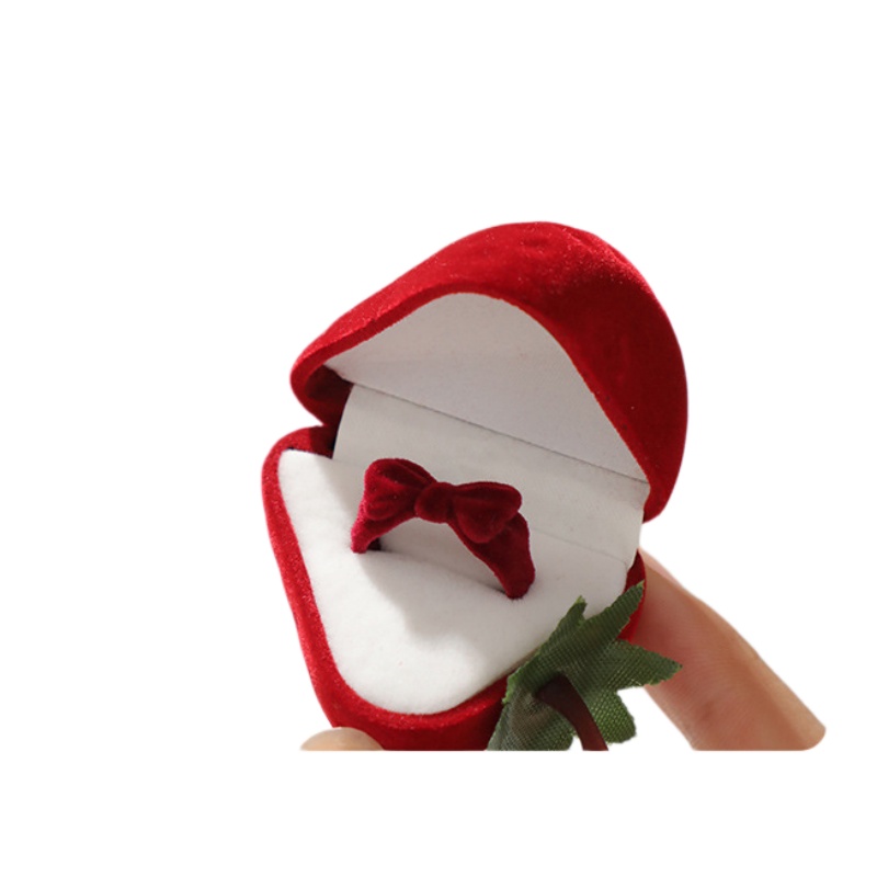 Cute Strawberry Ring Box Straw – обзор и цена Velvet Jewelry Box